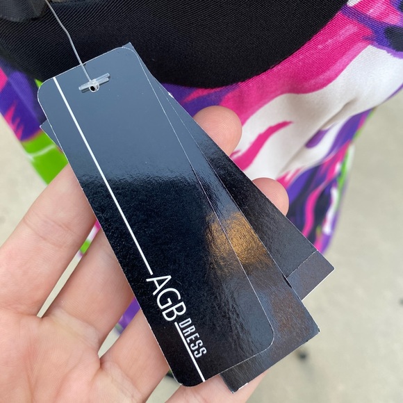 Calvin Klein colorful pink and purple multi color water color dress - Picture 6 of 6